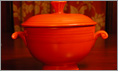 Fiestaware Covered Onion Soup Bowl in Red